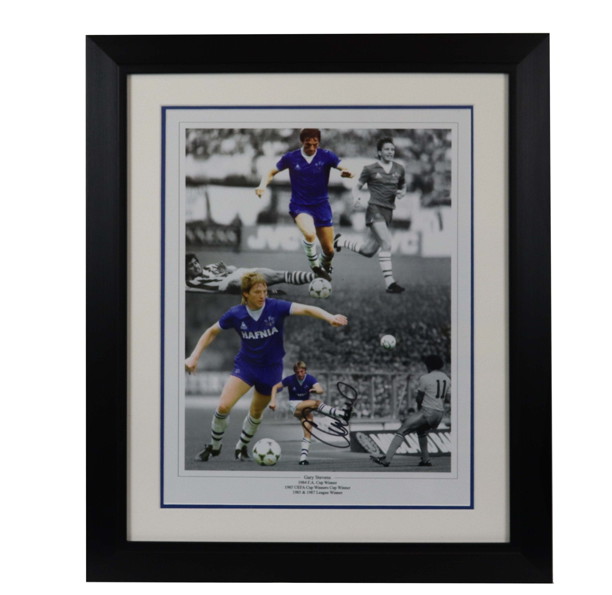 Gary Stevens Everton 1984,85, FA, UEFA, 1987 league winners - 12 x 16 - Memorabilia Framers Shop